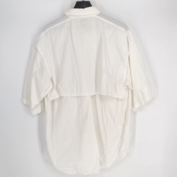 Columbia Fishing Caped Vented Front Pockets White Short Sleeve Button Up Shirt - Picture 2 of 7